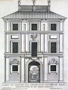 Casino del giardino appartenente a Giacomo de Rossi sul Gianicolo alla Longara, da 